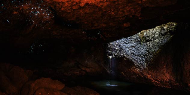 Glow worms light up inside Natural Bridge at Springbrook National Park