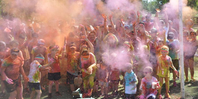 people participating in a colour run